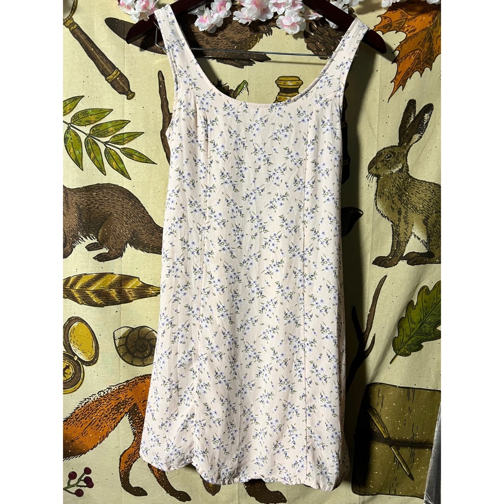 American Eagle Mini Dress Women XS Pink Excellent Floral Cutout Smocked Crepe